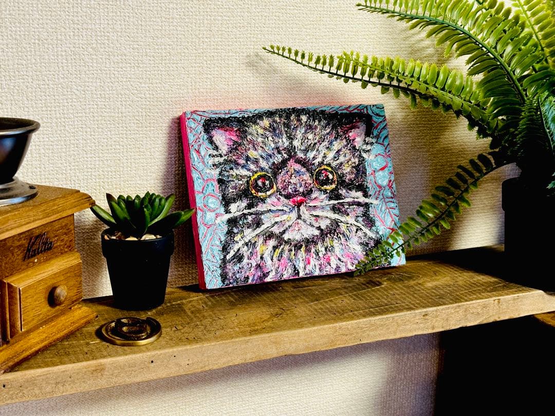 〜ぬいぐるみシリーズ〜　かわいいマヌルネコの油絵