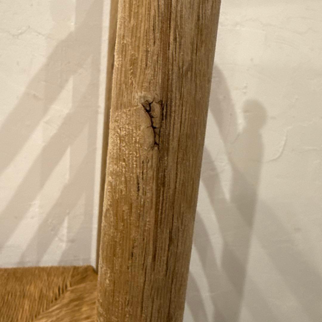 ヴィンテージ　ダイニングチェア　カフェチェア　藁座面　剥離　2