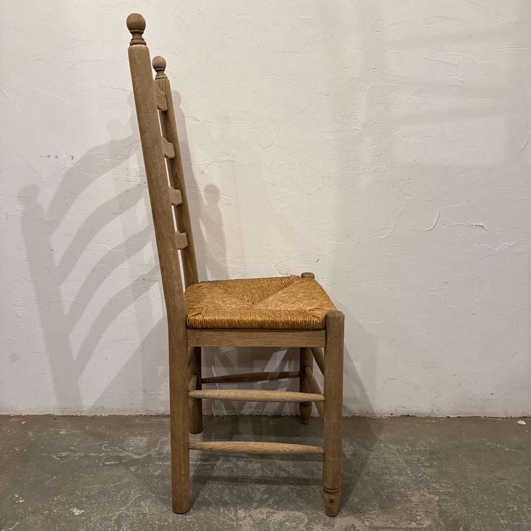 ヴィンテージ　ダイニングチェア　カフェチェア　藁座面　剥離　2