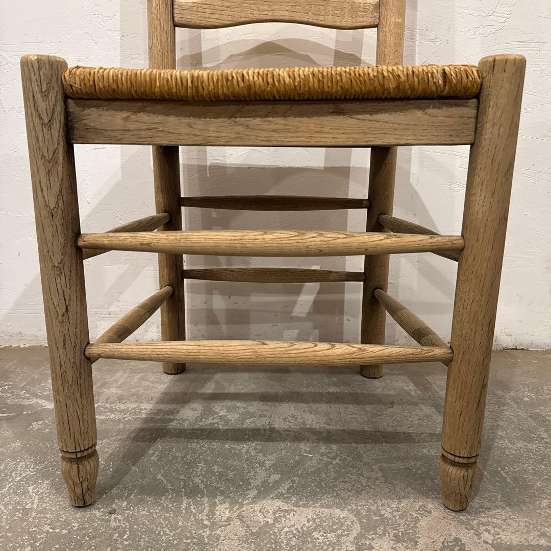 ヴィンテージ　ダイニングチェア　カフェチェア　藁座面　剥離　2