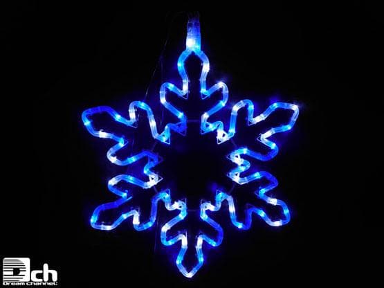 イルミネーション スノーフレーク フラッシュ球入り ブルー・ホワイト