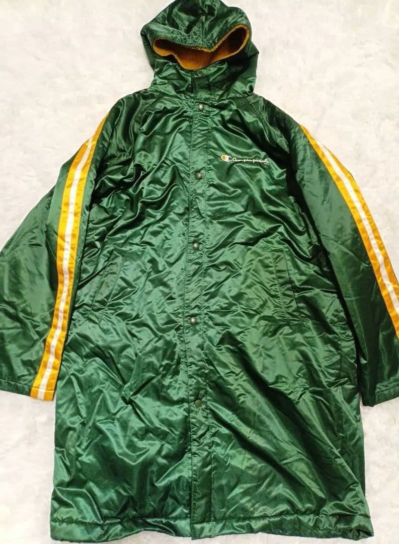 90s Champion ベンチコートグリーン L