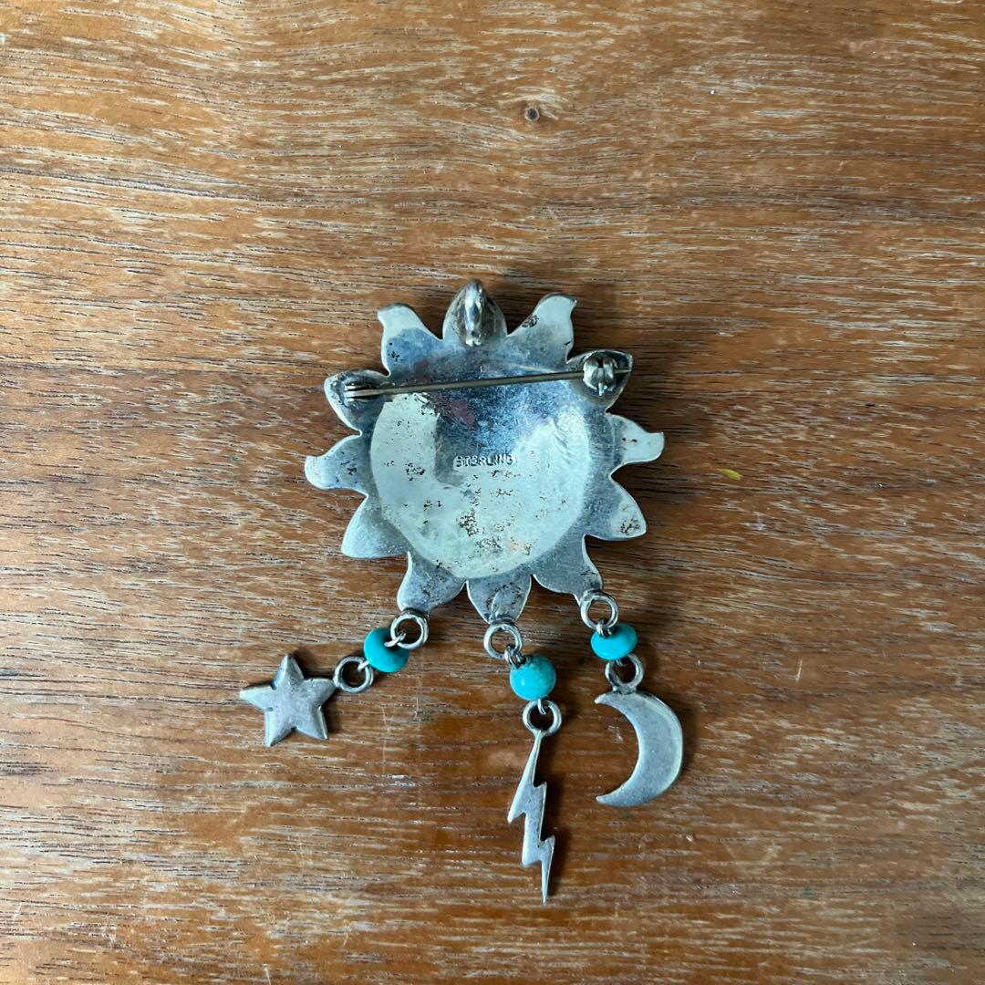 アクセサリー 90s unknown silver top star moon thunder