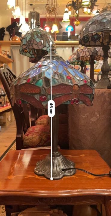 美品 ステンドグラス ガラスランプ アンティークランプ