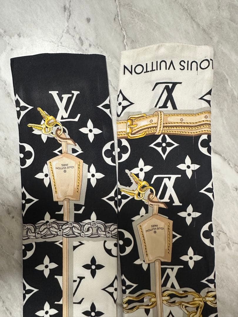 LOUIS VUITTON バンドー　スカーフ ブラック・ホワイト