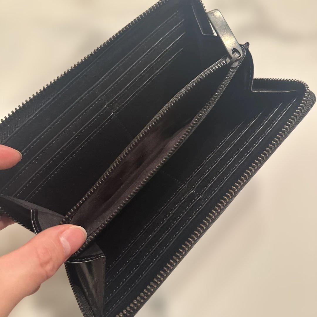 PATRICK STEPHAN スタッズ付き黒レザー長財布
