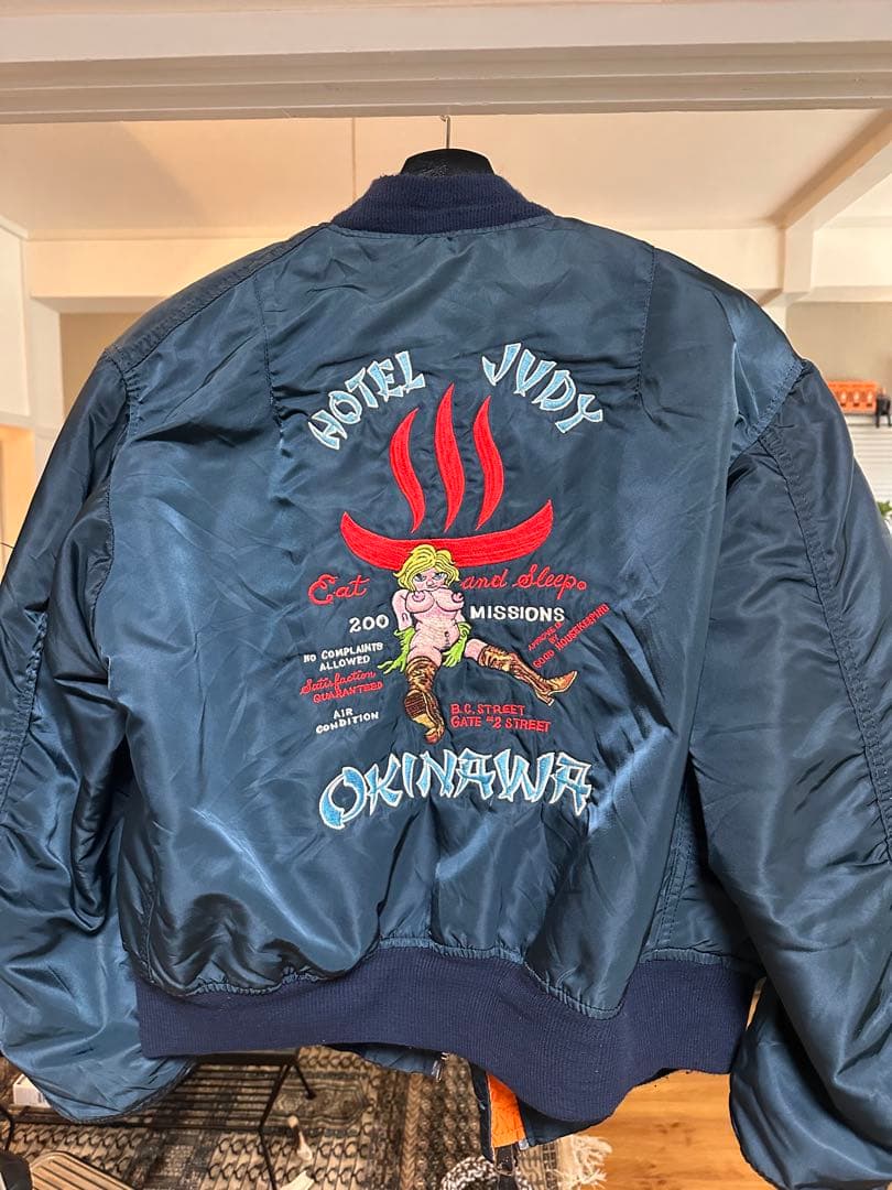 USA製 ALPHA アルファ刺繍 MA-1 フライト ジャケット80s~90s