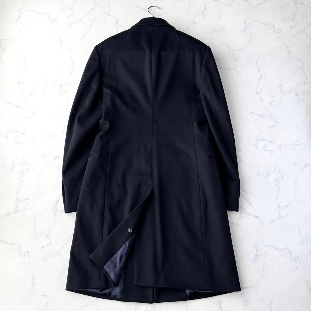 ジョルジオ アルマーニ 黒タグ チェスター コート ブラック 黒 46 M〜L程