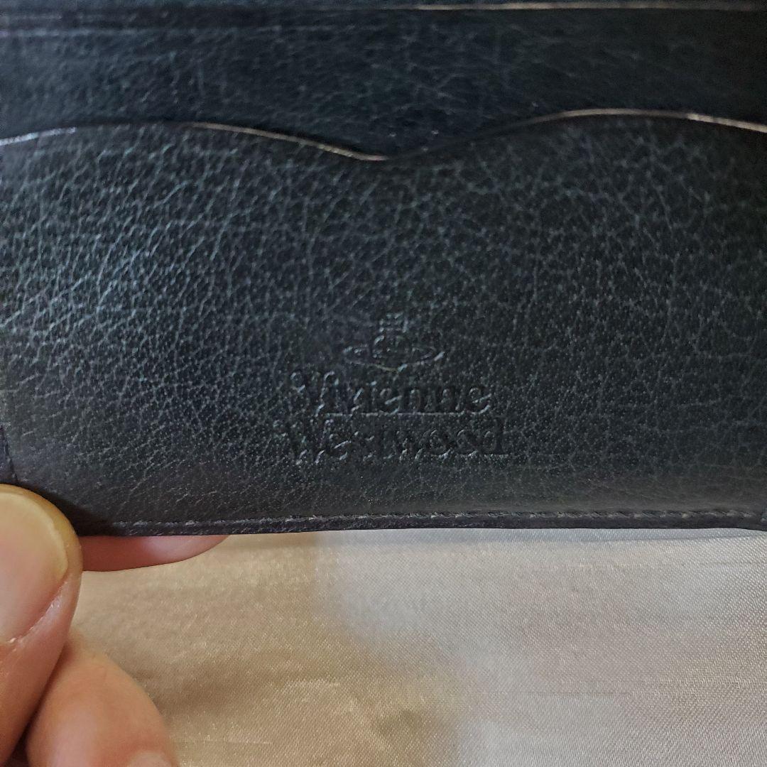 Vivienne westwood ブラックレザー 二つ折り財布　ハーフ