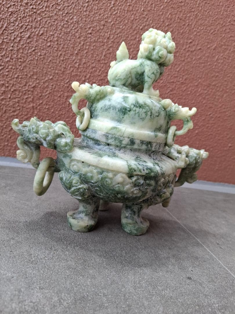 薔薇　翡翠　玉彫香炉