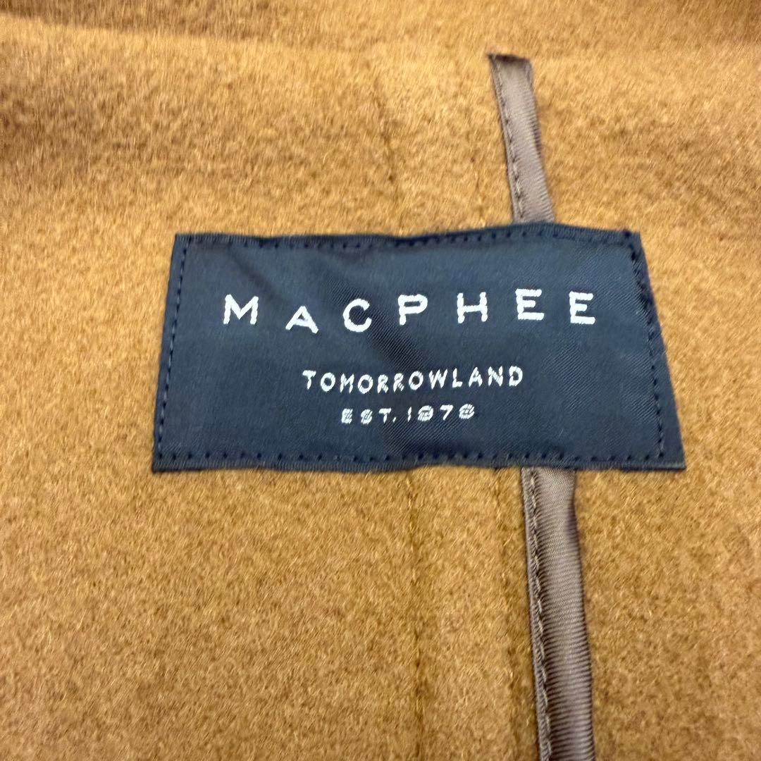 美品 MACPHEE メルトンウール ロング ダッフルコート キャメル