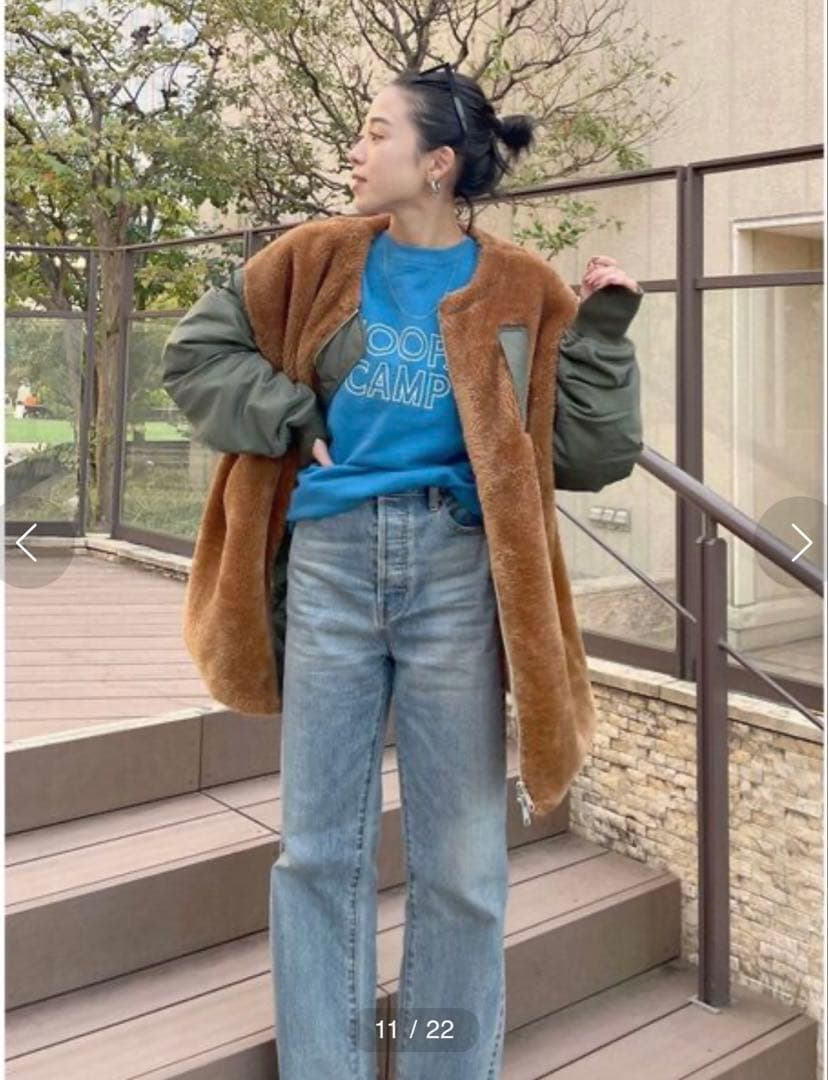 ボアコンビミリタリーブルゾン (ファーコート