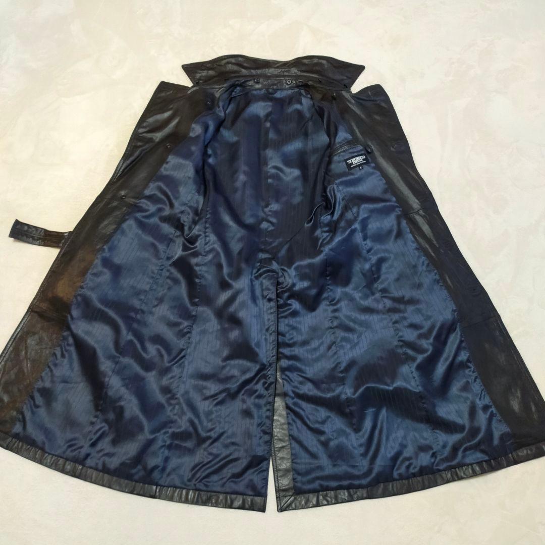 TORNADO MART　リアルファー　バッファローレザー　ロングコート　L