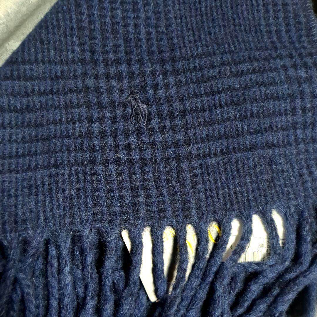 【新品】Ralph Lauren マフラー ネイビー リバーシブル イタリア製