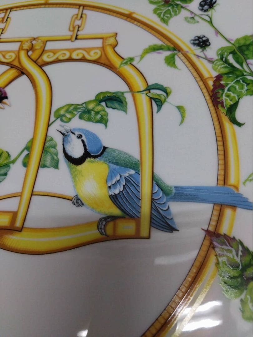 HERMES L'ETRIER PERCHOIR 大皿 34cm 小鳥柄