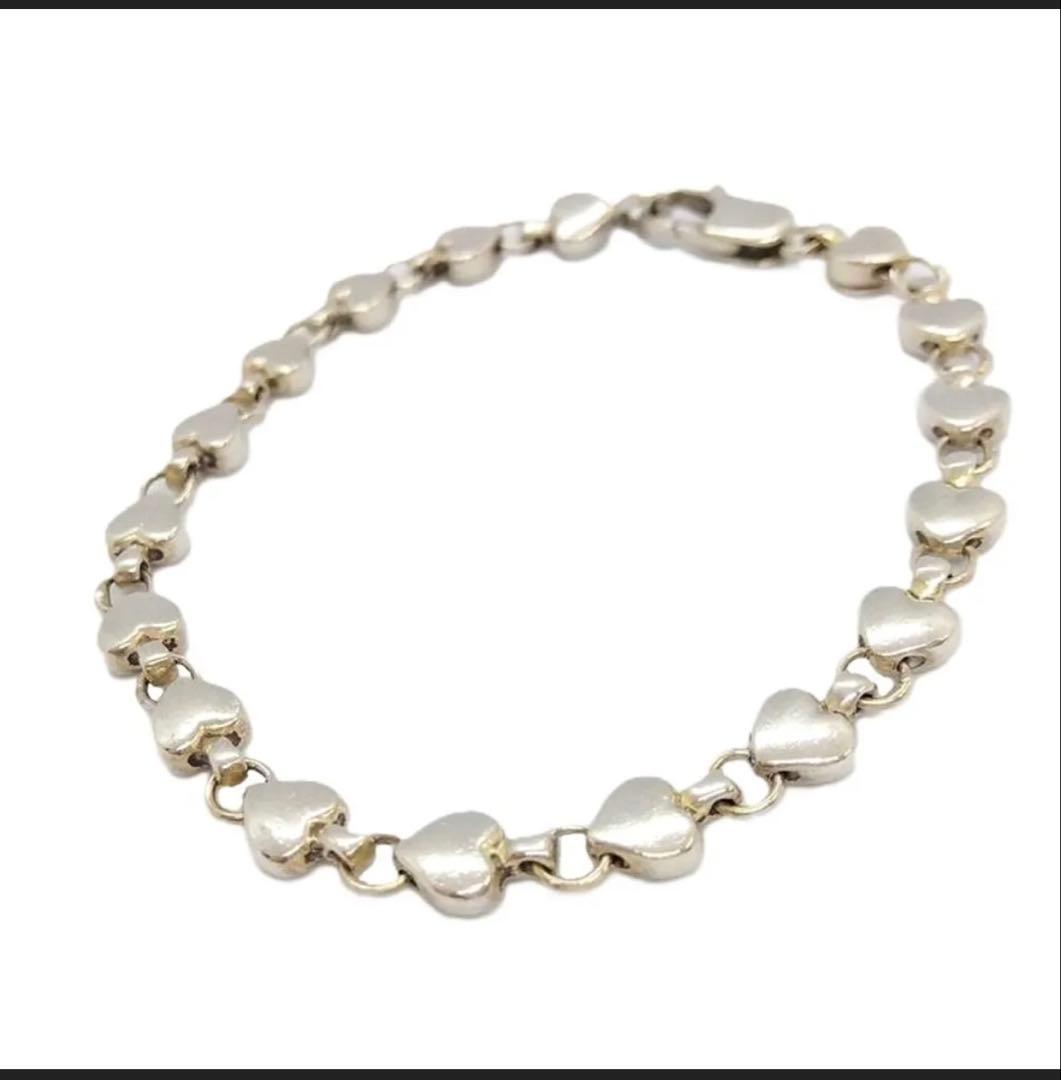 シルバー ハート型ブレスレット