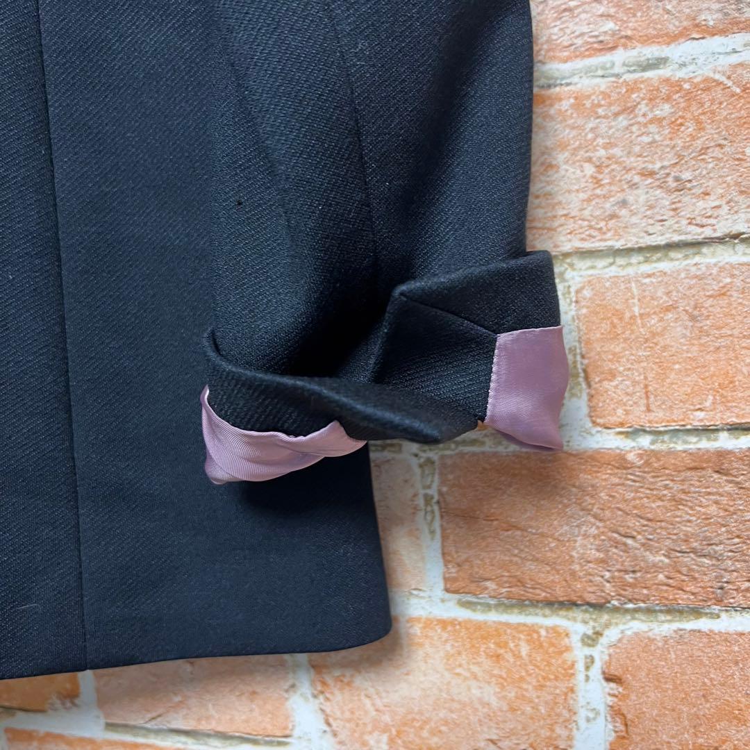 (極美品)トゥモローランドコレクション　ノーカラーパンツスーツセットアップ　紺