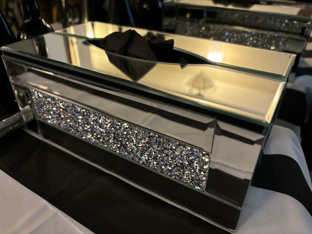 ❤️ミラー&人口ダイヤモンドティシュケース