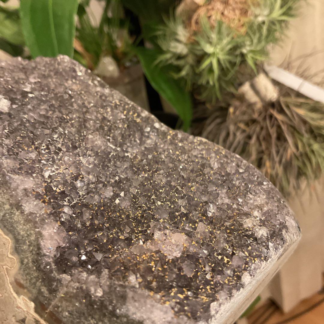 ウルグアイ産 グレー アメジスト 天然石 原石 水晶 クラスター