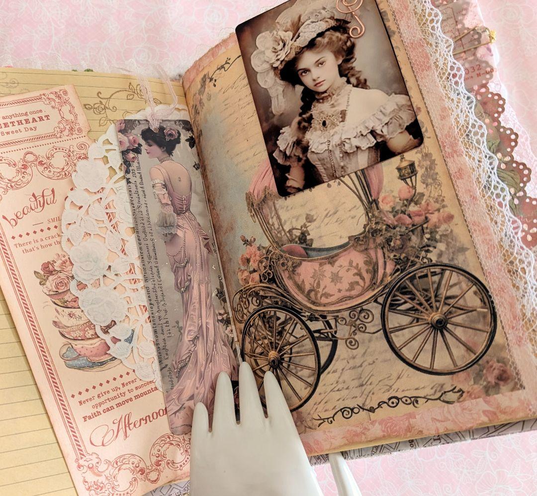 ロココ調レース＆薔薇の貴婦人の大型ジャンクジャーナル2025fp♥マリーの薔薇♥