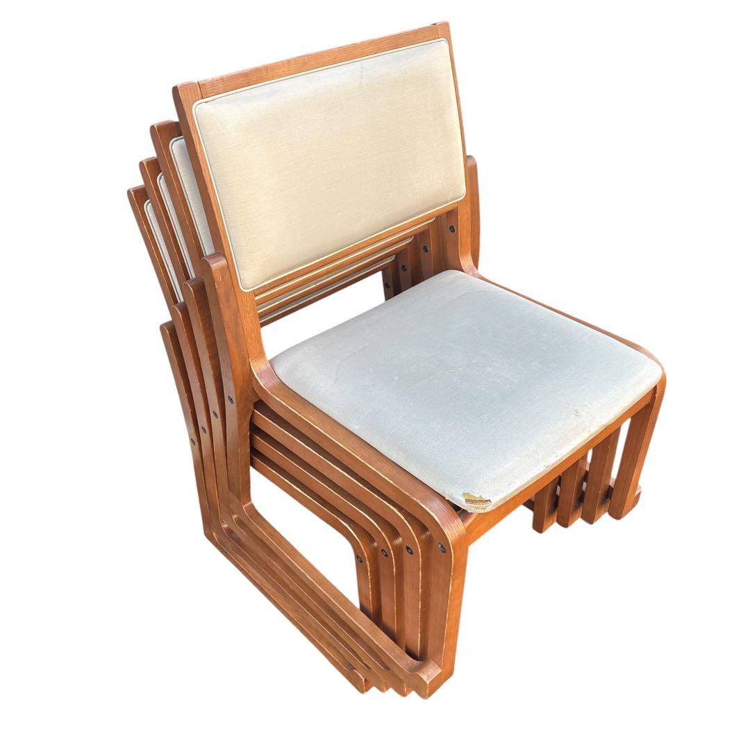 karimoku カリモク ダイニングチェア 木製チェア ベージュ4脚セット