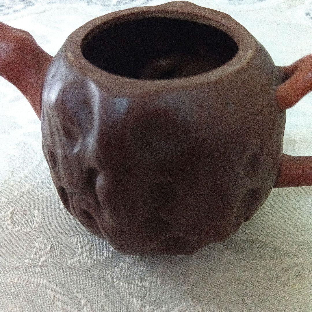 中国宜興　紫砂　急須 茶壺　在銘　煎茶道　リスのモチーフ