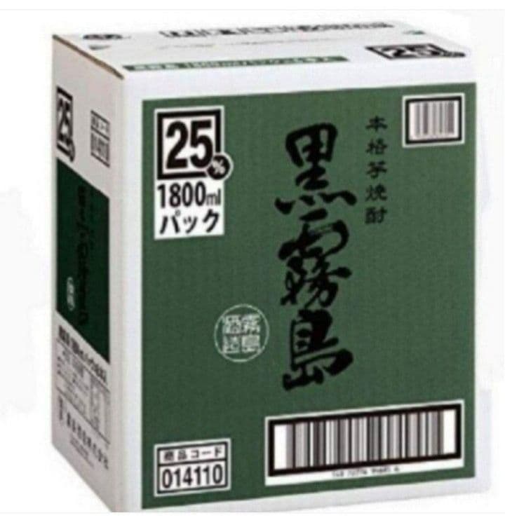 1296 黒霧島 芋 25度1.8Lパック 1ケ一ス( 6本入)