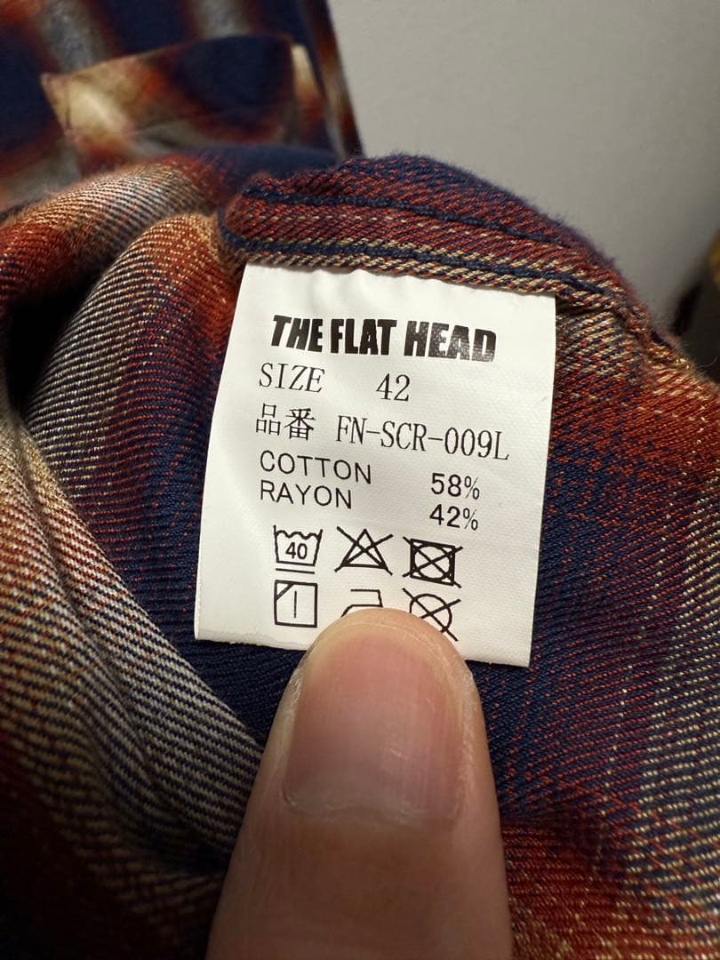 The Flat Head サイズ42 レーヨンオンブレ 開襟シャツ