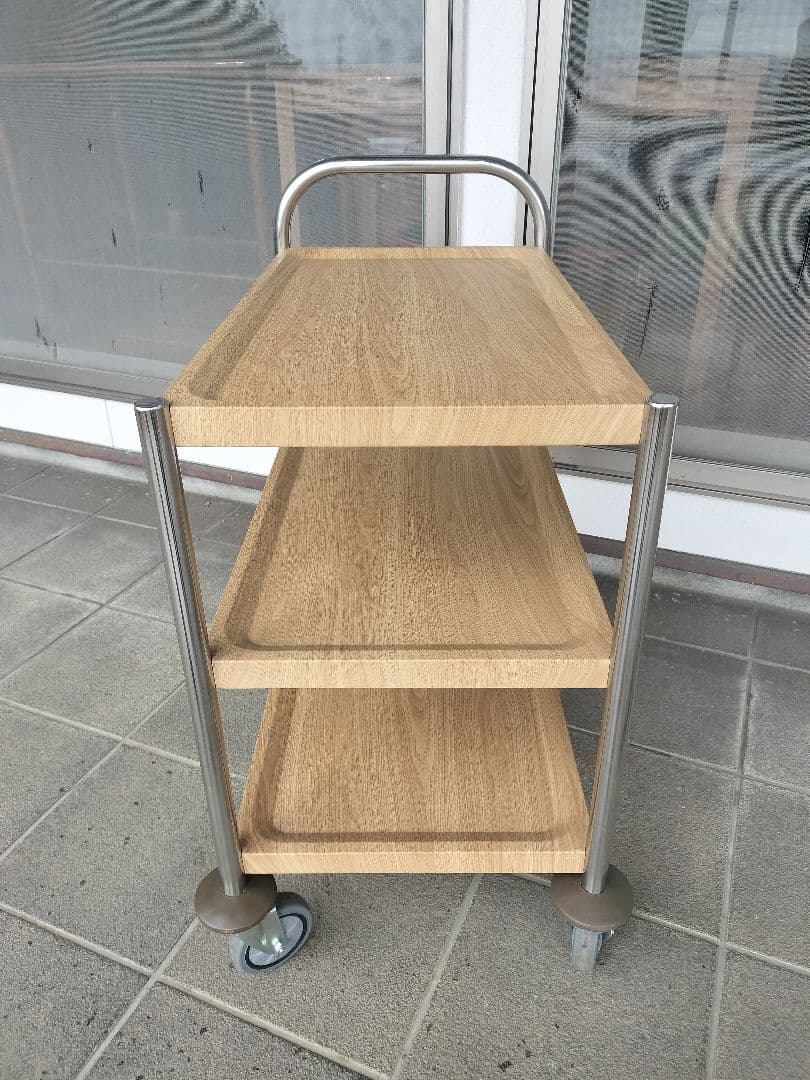 木目調のサービスワゴン　キッチンワゴン