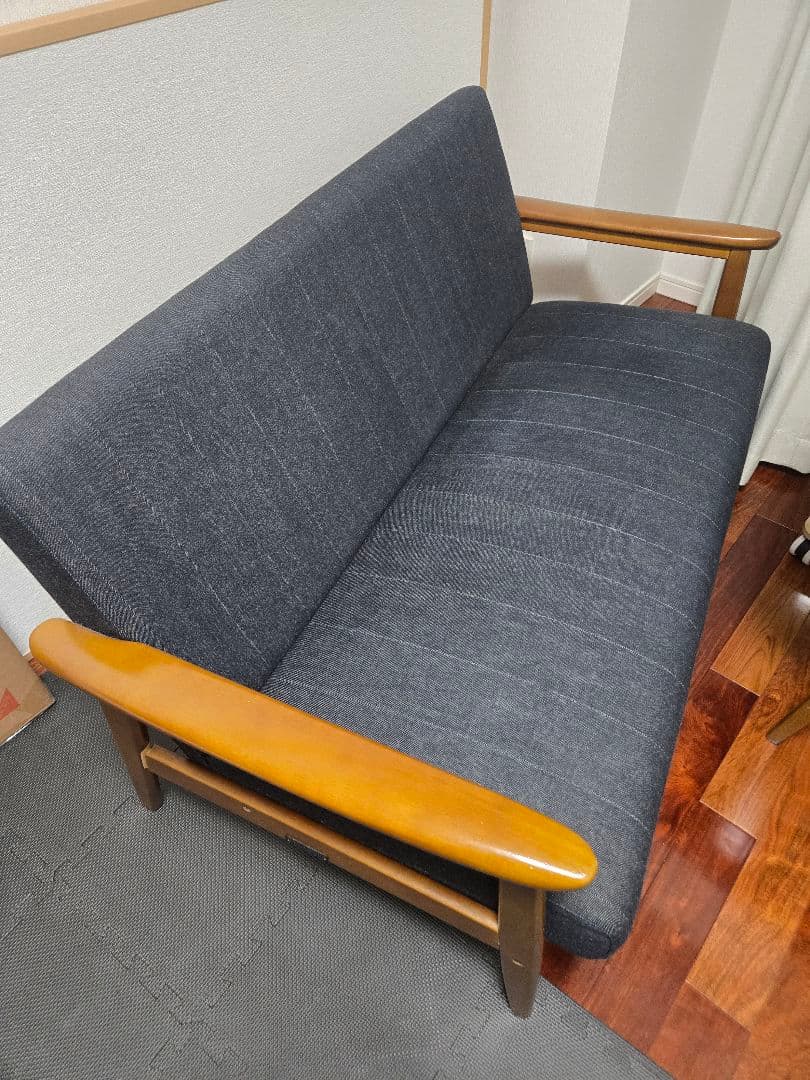 【セット】カリモク60 デニムリメイク Kチェア2シーター&ローテーブル