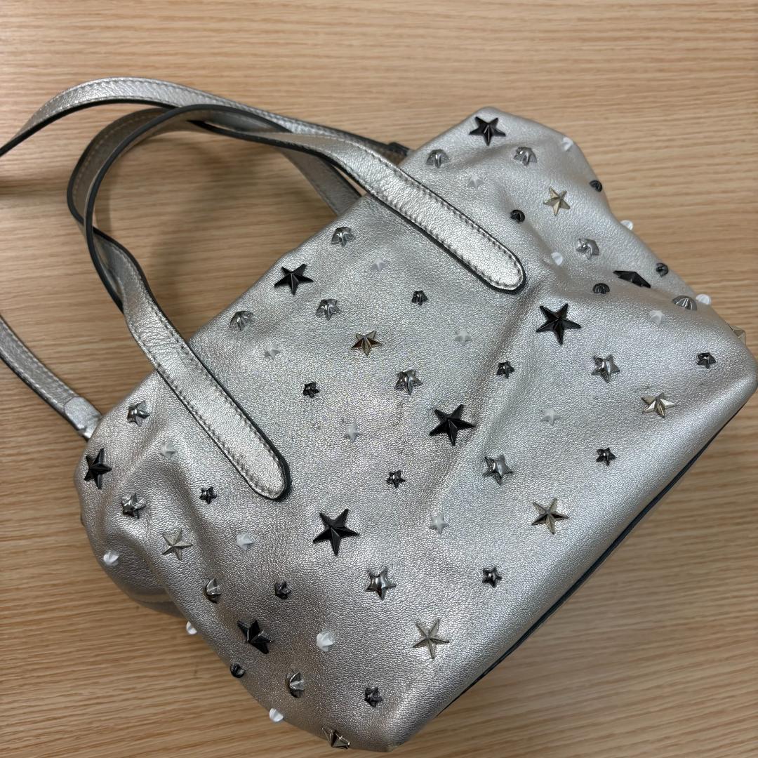 JIMMY CHOO ジミーチュウ トートバッグ 2way ショルダー シルバー
