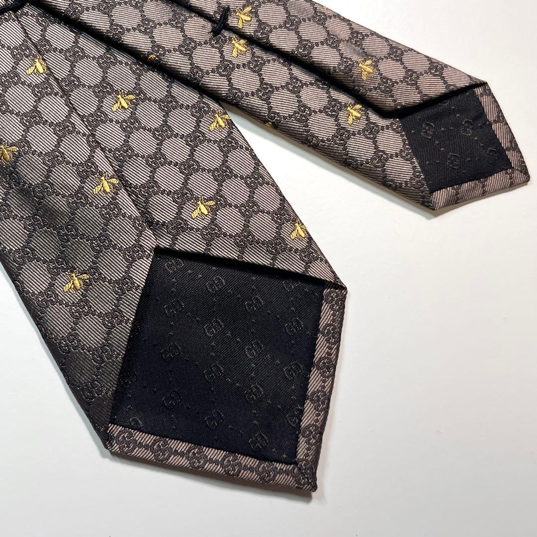 名作✨未使用✨GUCCI グッチ ネクタイ 高級シルク　GG柄　蜂　Bee