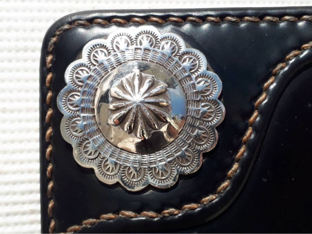 最終※フラットヘッド 最高級 コードバン レザー 925 コンチョ ウォレット