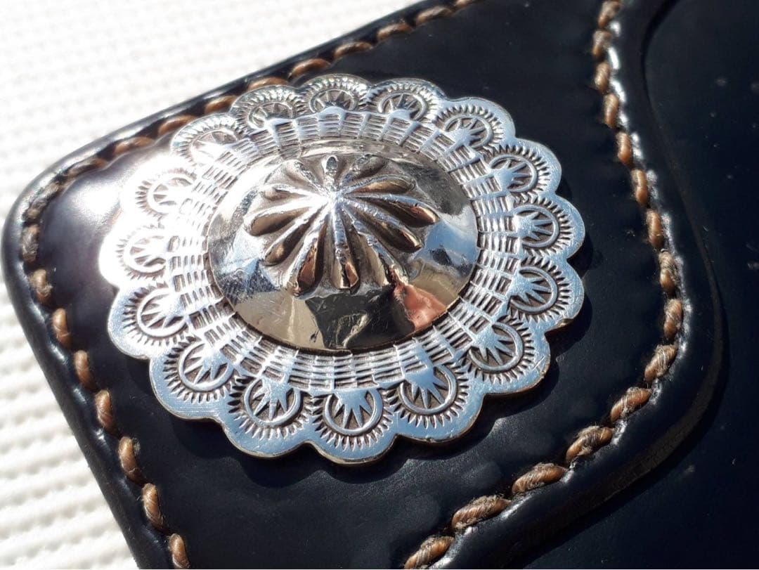 最終※フラットヘッド 最高級 コードバン レザー 925 コンチョ ウォレット