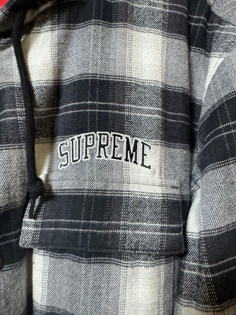 トップス supreme 19AW quilted hooded plaid shirt