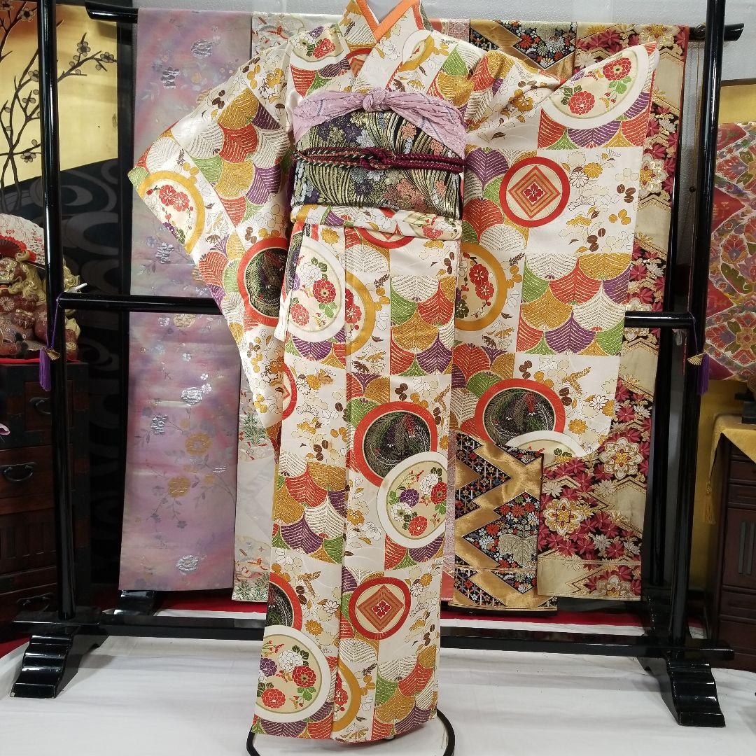 Sonomamafs136 訳有特価 小～中振袖 縁起柄 豪華 金糸 正絹