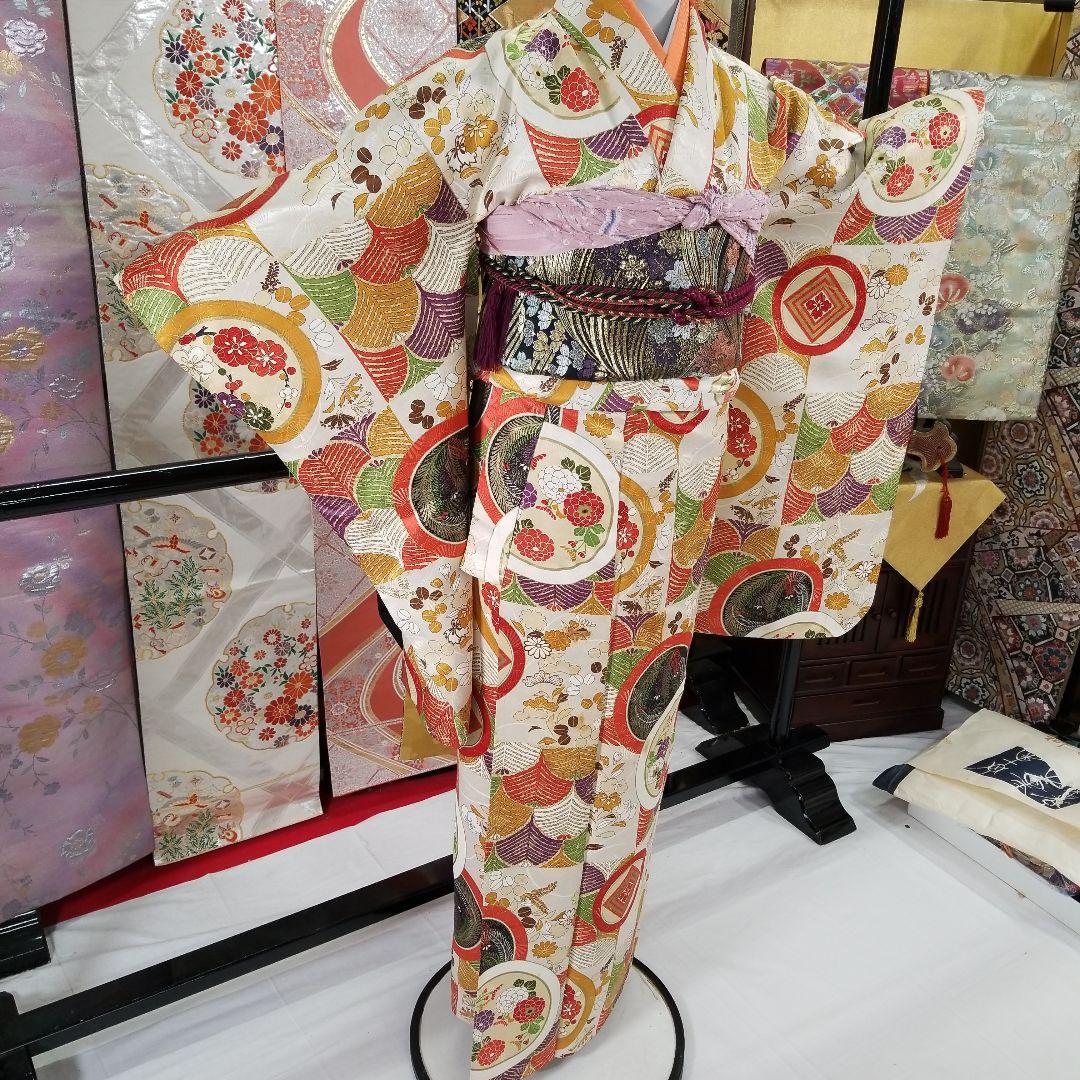 Sonomamafs136 訳有特価 小～中振袖 縁起柄 豪華 金糸 正絹