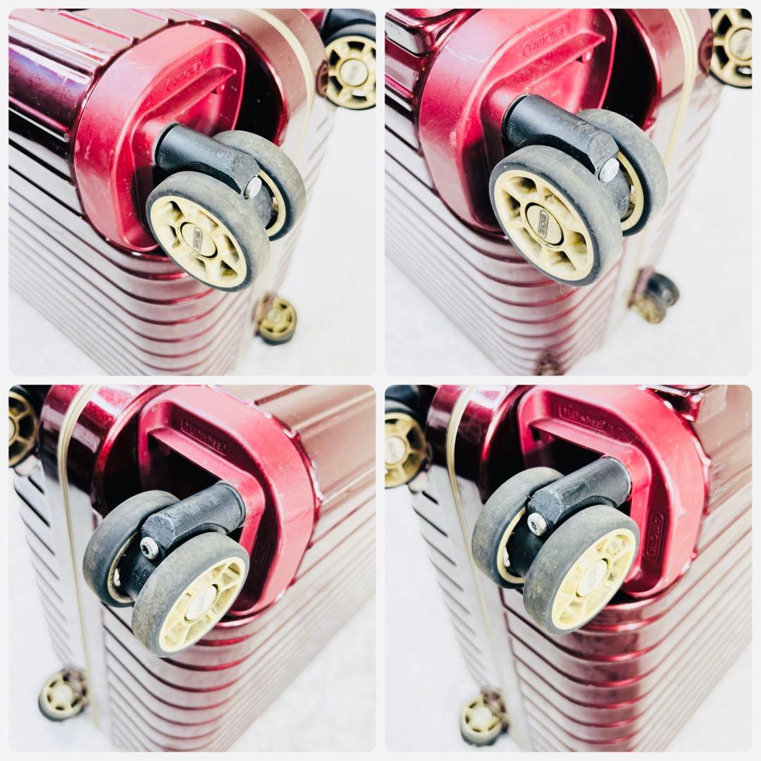 RIMOWA キャリーケース　32L カーボネート製　リボン　ワインレッド