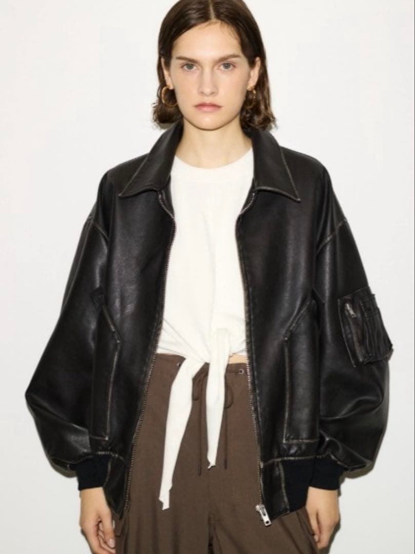 本日限定　THROW by SLY G-1 レザージャケット ブラック