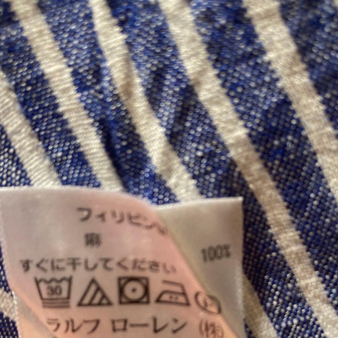 Ralph Lauren ラルフローレン ストライプシャツ　麻リネン　Lサイズ