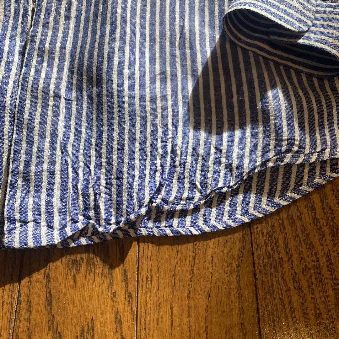 Ralph Lauren ラルフローレン ストライプシャツ　麻リネン　Lサイズ