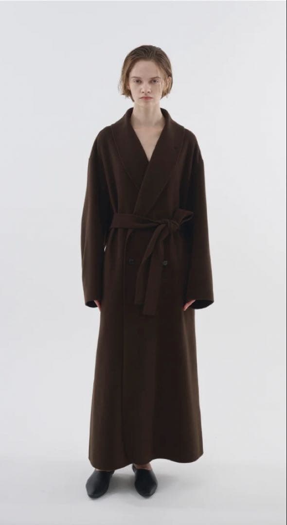 enof wool rever gawn coat ブラウン　サイズ1