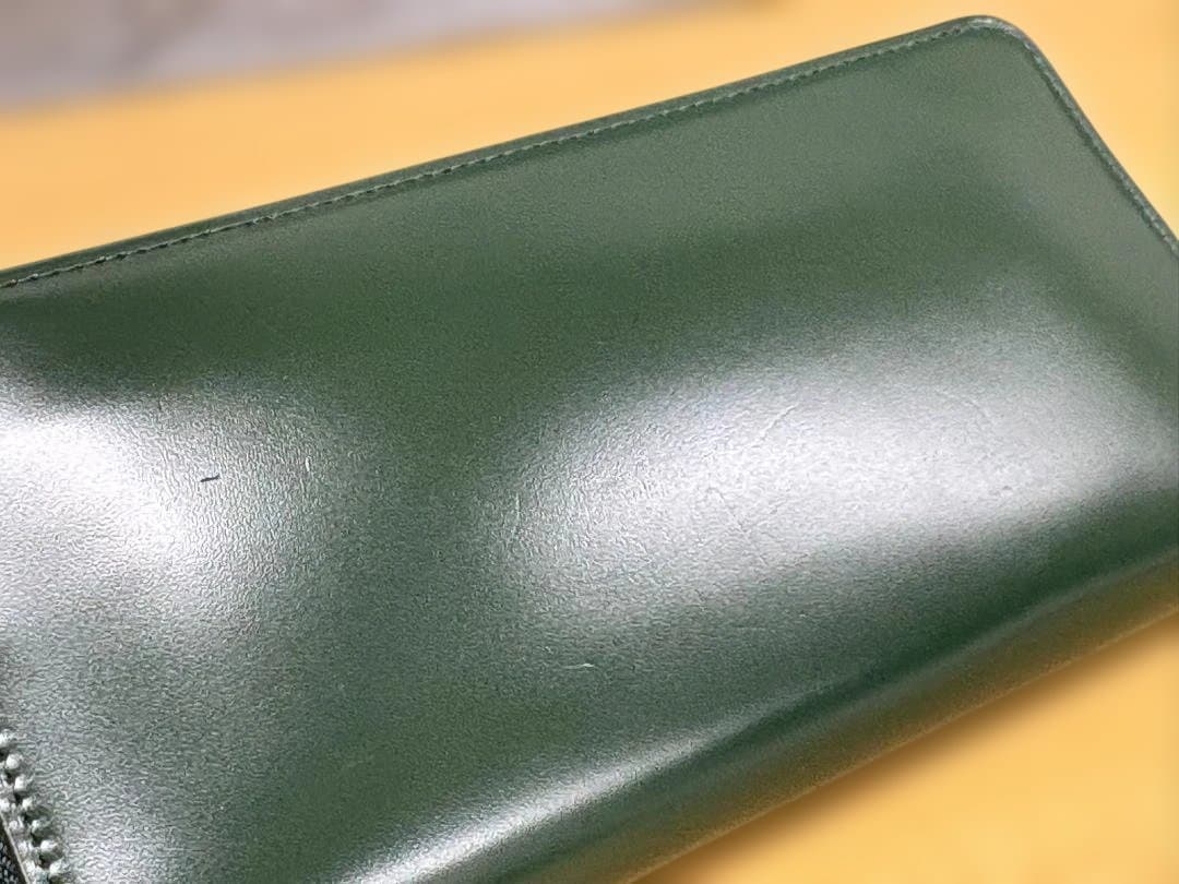 未使用プレリーPRAREラウンドファスナー長財布★コードバン日本製★A25661