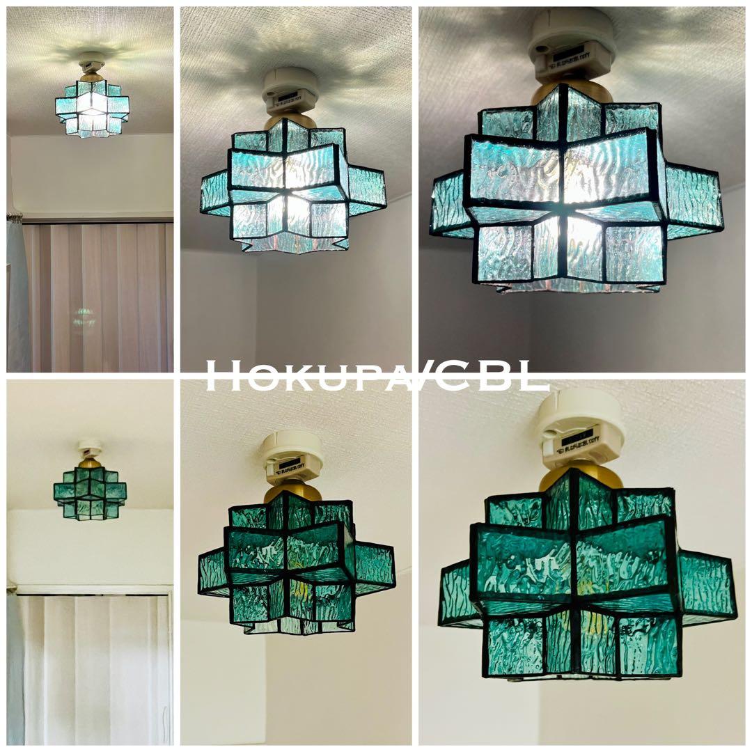 天井照明 シーリングライト Hokupa/CBL ステンドグラス E26 LED