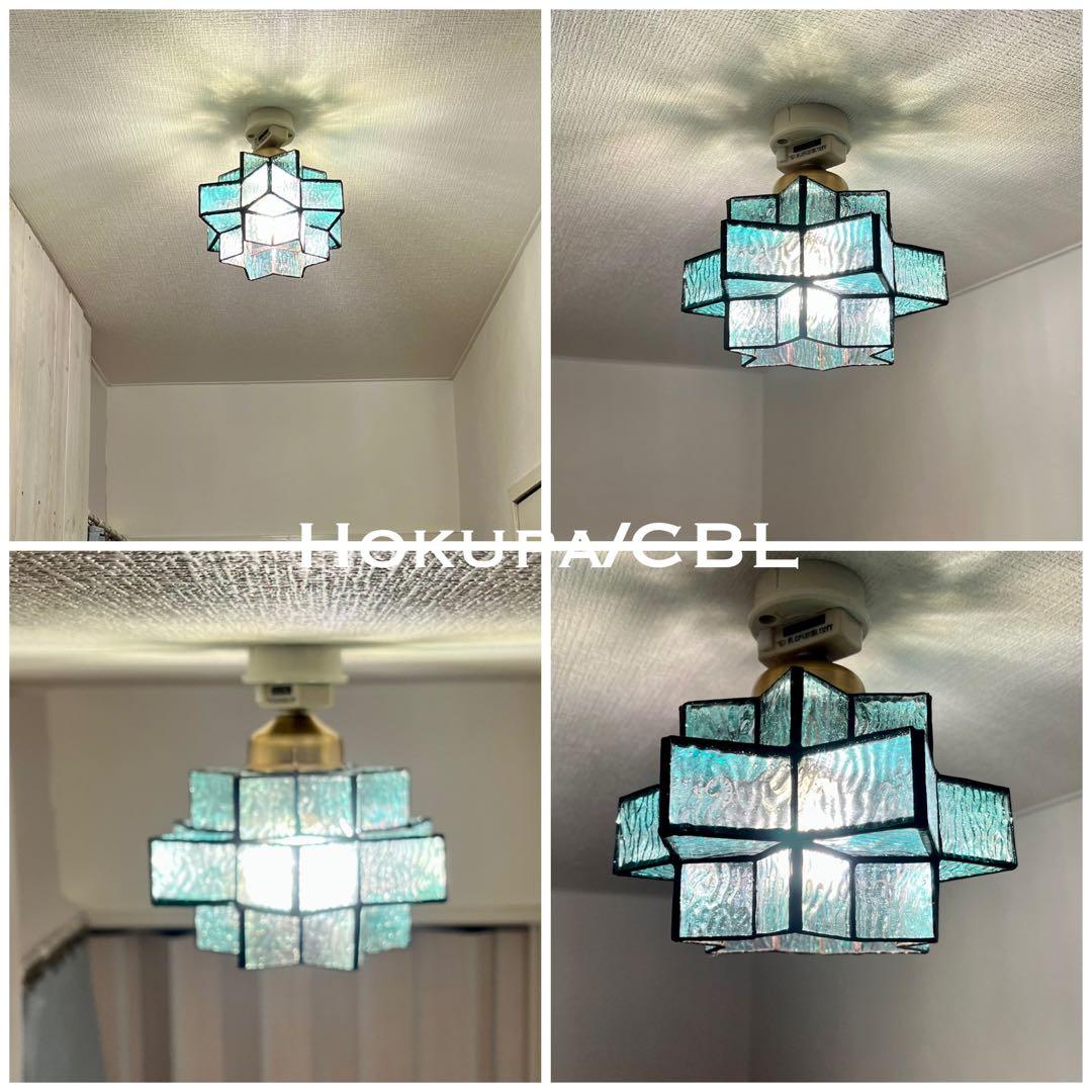 天井照明 シーリングライト Hokupa/CBL ステンドグラス E26 LED