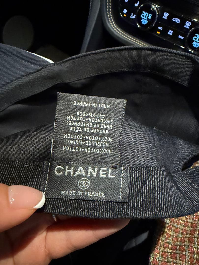 CHANEL ネイビー ベースボールキャップ