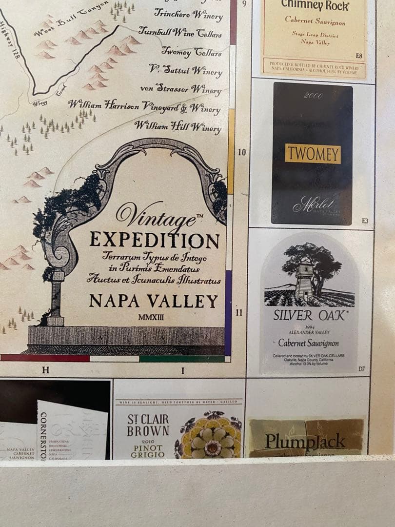 ナパバレー ワイナリー 地図額付き