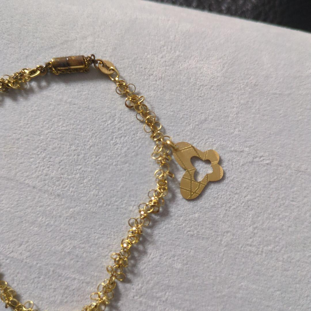K18　Au750　ゴールド　金　花　蝶々　ブレスレット　アクセサリー