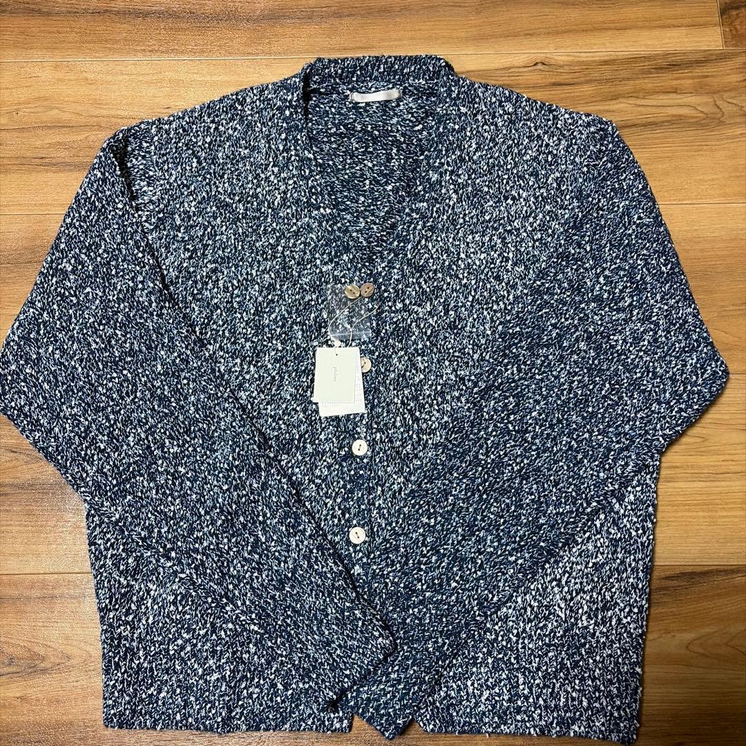 philme mix knit cardigan (unisex、navy)