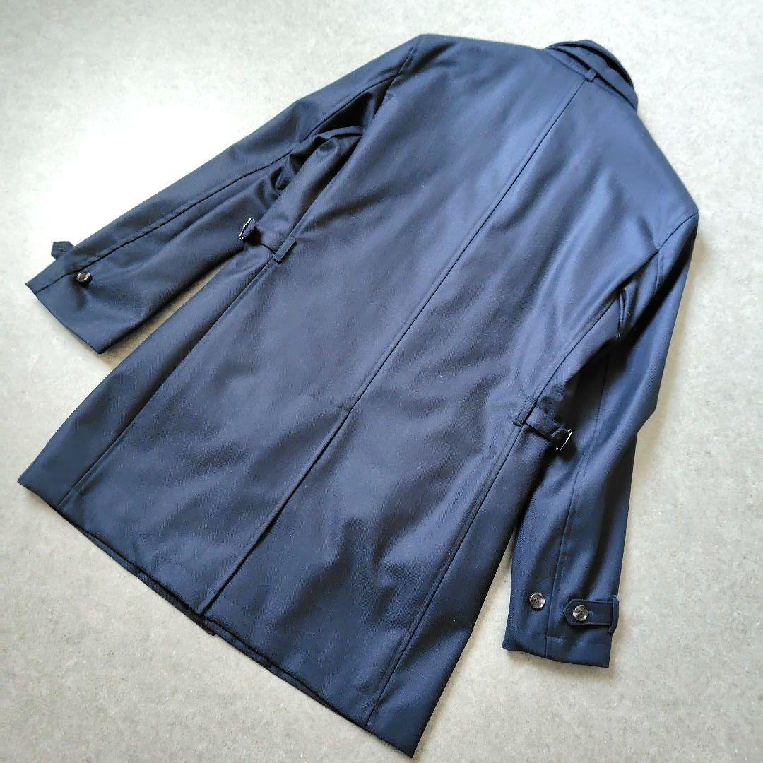 新品★メンズビギ ステンカラーコート ライナー付き 濃紺 ネイビー XL 4